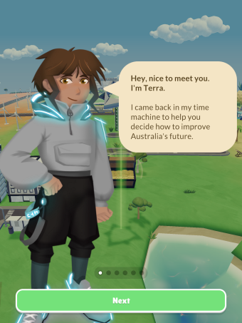 Introductory screen of Energy Transformers Game